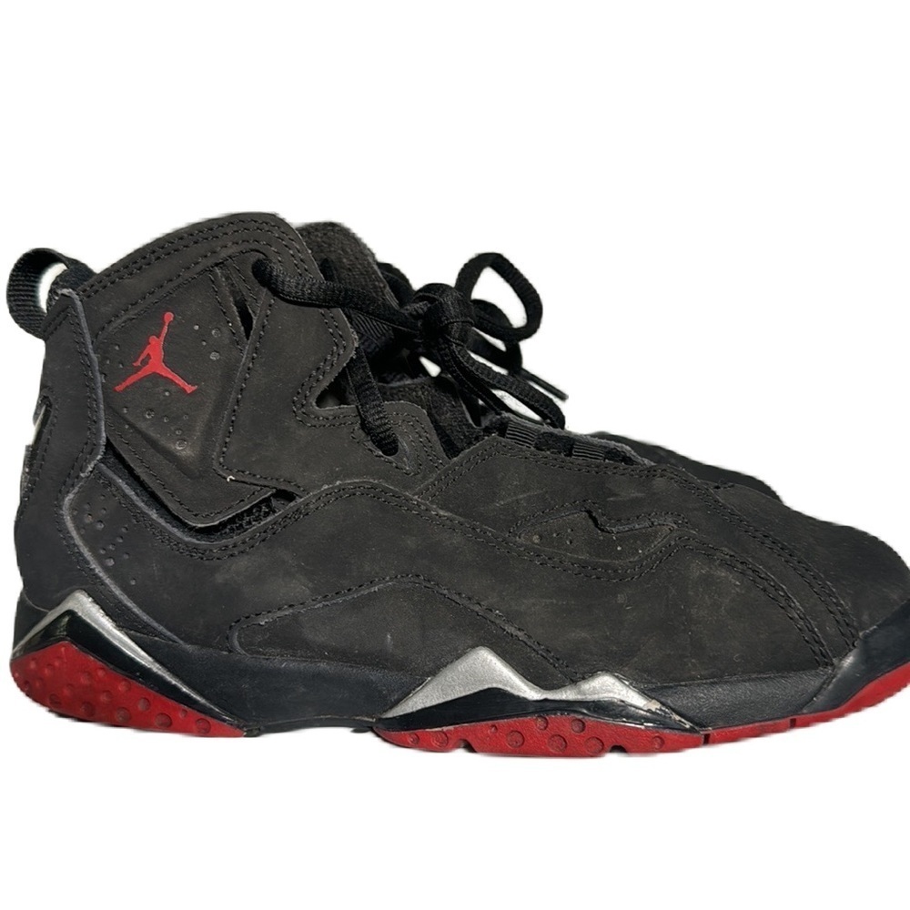 Youth Nike Air True Flight BG Black Red Silver Size 2.5Y